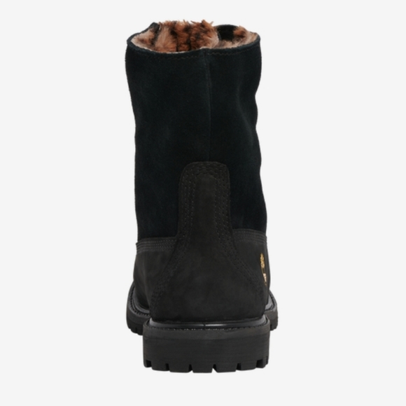 Timberland Teddy Fleece 6" Boots| Black|Animal Faux Fur|Women's Size 8|New W Box - Picture 3 of 6